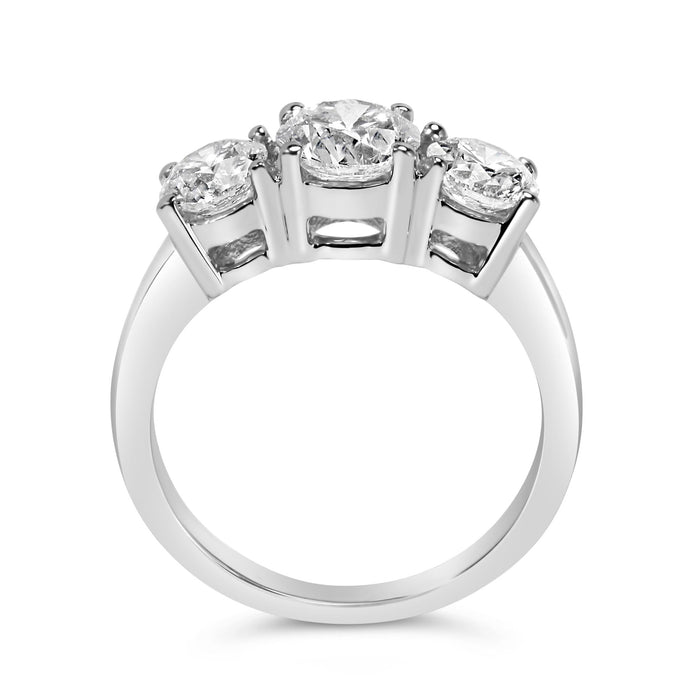 Lab-Grown Diamond 3 Stone Ring Band in 14K White Gold, photo 12