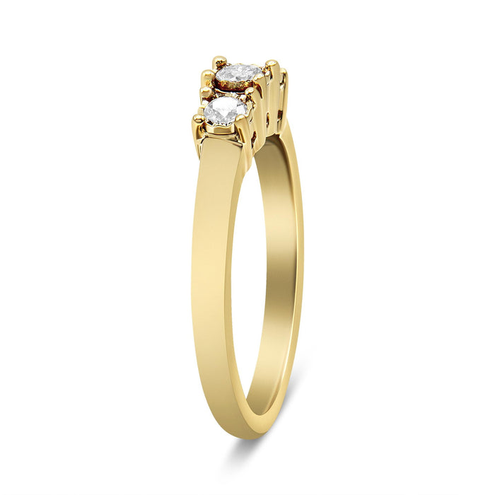 1/4 Ct. T.W. Diamond 3 Stone Illusion Plate Ring in 14K Yellow Gold-Plated Sterling Silver, photo 6