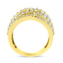 3 Ct. T.W. Diamond Multi Row Bypass Wave Cocktail Band Ring in 10K Yellow Gold, photo 2
