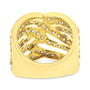 3 Ct. T.W. Diamond Multi Row Bypass Wave Cocktail Band Ring in 10K Yellow Gold, photo 4