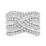 Anillo de banda de varias hileras sobrepuestas con diamantes de 2 3/8 ct. p.t. en plata de ley, foto 1