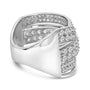 Anillo de banda bypass sobrepuesto con diamantes talla redonda de 2 ct. p.t. en plata de ley, foto 2