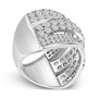 Anillo de banda bypass sobrepuesto con diamantes talla redonda de 2 ct. p.t. en plata de ley, foto 4