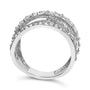 Anillo de banda bypass sobrepuesto con diamantes talla redonda de 2 ct. p.t. en plata de ley, foto 6