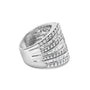 Anillo bypass de varias hileras con diamantes redondos y talla baguette de 2 1/2 ct. p.t. en oro blanco de 10K, foto 2