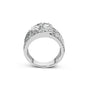 Anillo bypass de varias hileras con diamantes redondos y talla baguette de 2 1/2 ct. p.t. en oro blanco de 10K, foto 6