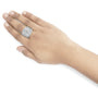 Anillo bypass de varias hileras con diamantes redondos y talla baguette de 2 1/2 ct. p.t. en oro blanco de 10K, foto 3