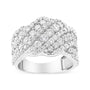 Anillo de banda de racimo de varias hileras con diamantes de 3 ct. p.t. en oro de 10K, foto 1