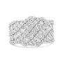 Anillo de banda de racimo de varias hileras con diamantes de 3 ct. p.t. en oro de 10K, foto 3
