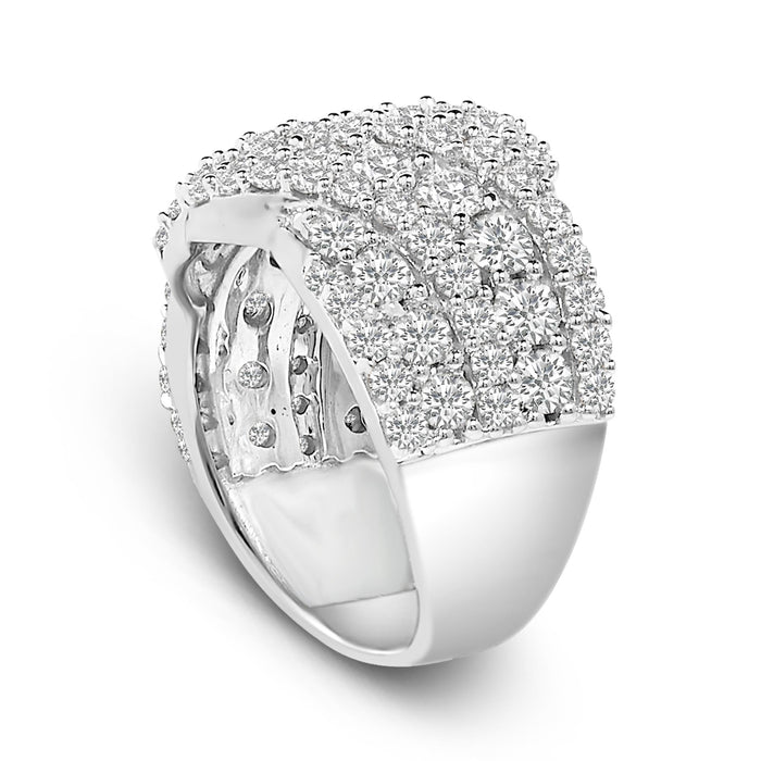 Anillo de banda de racimo de varias hileras con diamantes de 3 ct. p.t. en oro de 10K, foto 9