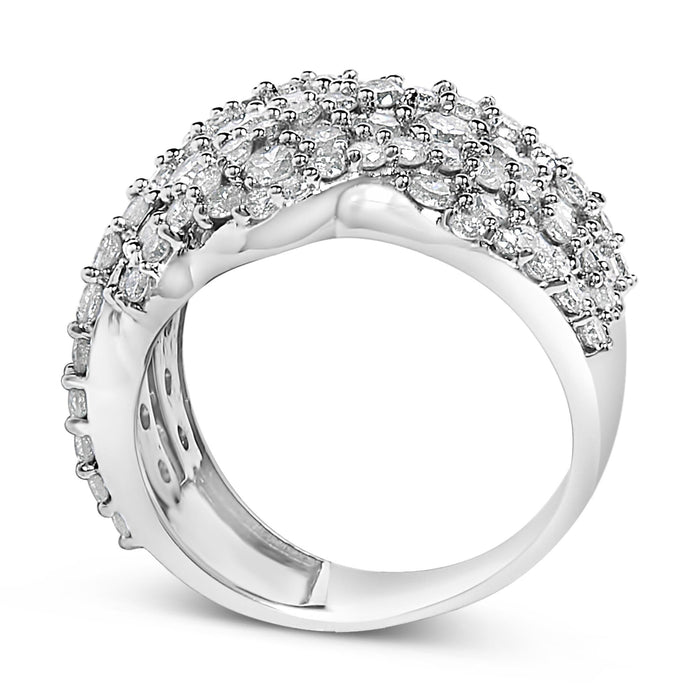 Anillo de banda de racimo de varias hileras con diamantes de 3 ct. p.t. en oro de 10K, foto 10