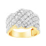 Anillo de banda de racimo de varias hileras con diamantes de 3 ct. p.t. en oro de 10K, foto 2
