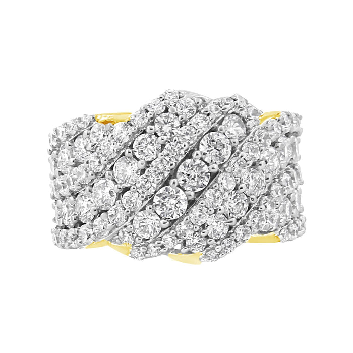 Anillo de banda de racimo de varias hileras con diamantes de 3 ct. p.t. en oro de 10K, foto 4