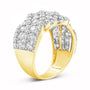 Anillo de banda de racimo de varias hileras con diamantes de 3 ct. p.t. en oro de 10K, foto 8