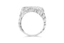 Anillo para caballero con pepita rectangular de 6 piedras y diamantes de 1/3 ct. p.t. en plata de ley, foto 2