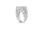 Anillo para caballero con pepita rectangular de 6 piedras y diamantes de 1/3 ct. p.t. en plata de ley, foto 4