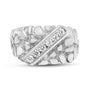 Anillo para caballero con pepita rectangular de 6 piedras y diamantes de 1/3 ct. p.t. en plata de ley, foto 6