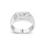 Anillo de banda para hombre de canal de 3 piedras con diamantes de 1/3 ct. p.t. en plata de ley, foto 1
