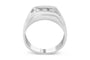 Anillo de banda para hombre de canal de 3 piedras con diamantes de 1/3 ct. p.t. en plata de ley, foto 2