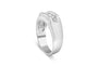 Anillo de banda para hombre de canal de 3 piedras con diamantes de 1/3 ct. p.t. en plata de ley, foto 4