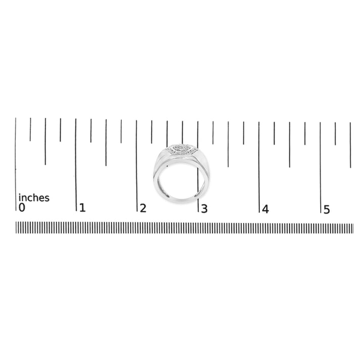 Men's 1/2 Ct. T.W. Multi-Diamond Hexagon Frame Ring in Sterling Silver, photo 6
