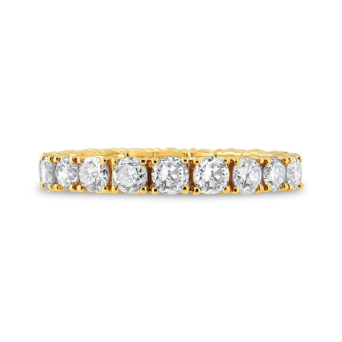 2 Ct. T.W. Shared-Prong-Set Round-Cut Diamond Eternity Band in 14K Yellow Gold, photo 2