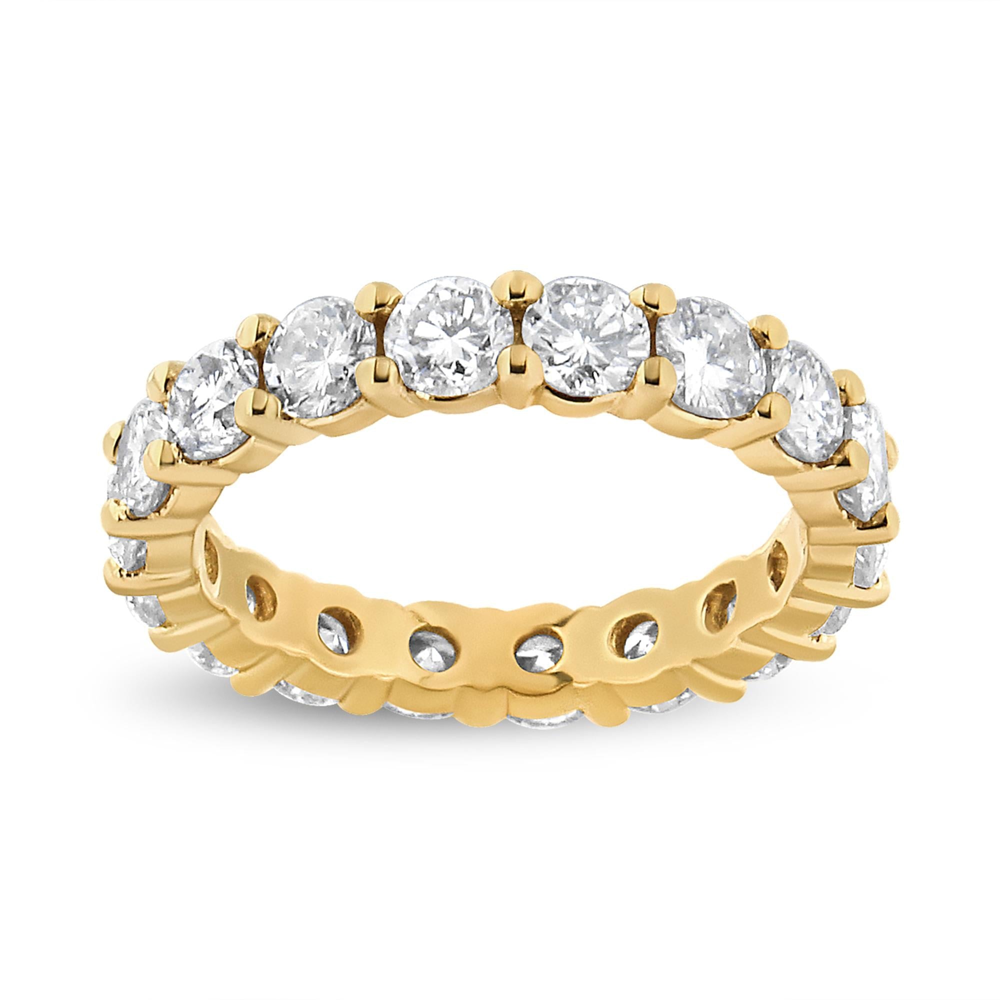 3 Ct. T.W. Shared-Prong-Set Round-Cut Diamond Eternity Band in 14K Yellow Gold, photo 1