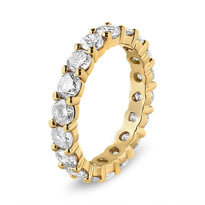 3 Ct. T.W. Shared-Prong-Set Round-Cut Diamond Eternity Band in 14K Yellow Gold, photo 5
