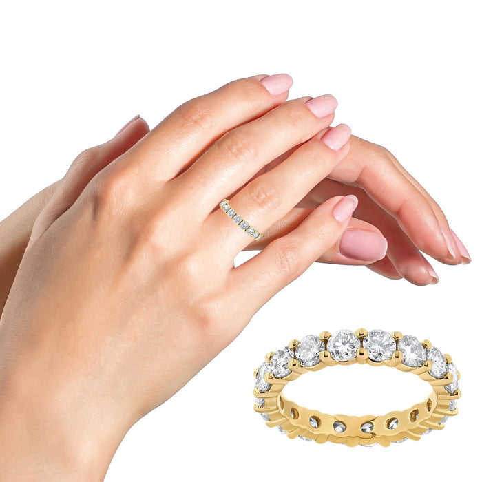 3 Ct. T.W. Shared-Prong-Set Round-Cut Diamond Eternity Band in 14K Yellow Gold, photo 3
