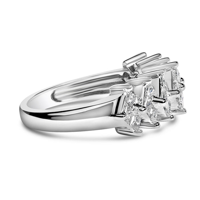 1 1/4 Ct. T.W. Princess Diamond Cluster Band Ring in Sterling Silver, photo 2
