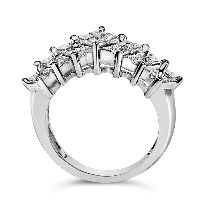 1 1/4 Ct. T.W. Princess Diamond Cluster Band Ring in Sterling Silver, photo 6