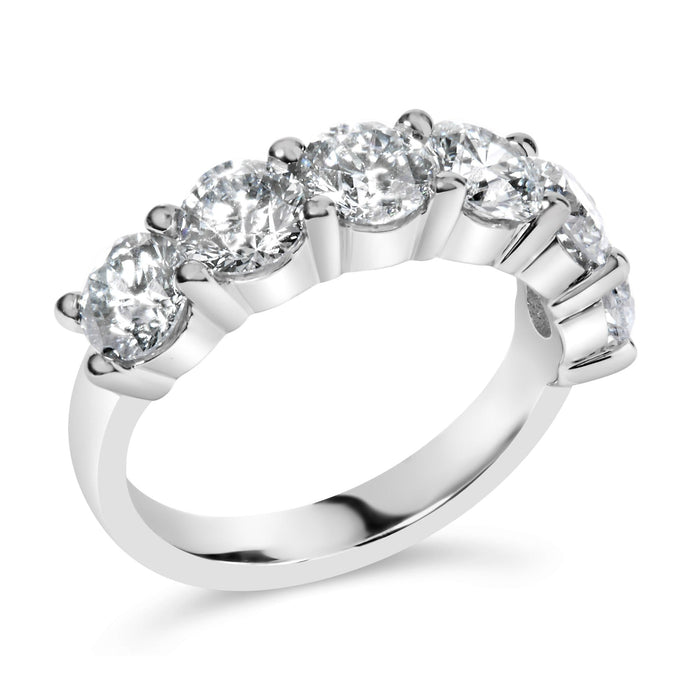 Anillo de banda de 6 piedras con diamantes cultivados en laboratorio de 3 ct. p.t. en oro blanco de 14K, foto 5