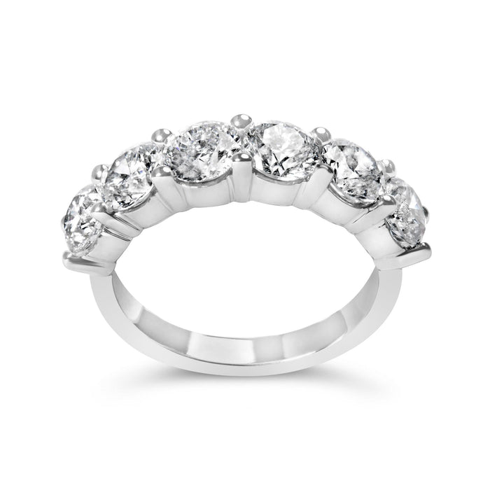 Anillo de banda de 6 piedras con diamantes cultivados en laboratorio de 3 ct. p.t. en oro blanco de 14K, foto 6
