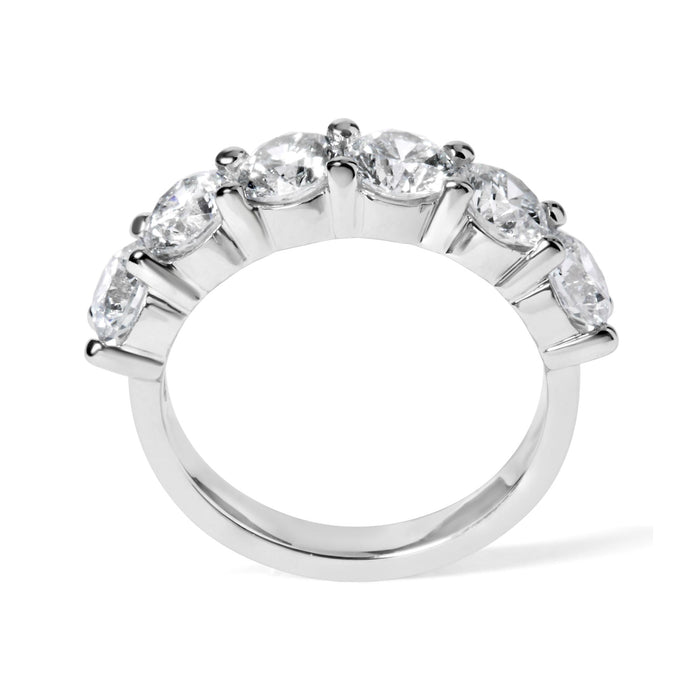 Anillo de banda de 6 piedras con diamantes cultivados en laboratorio de 3 ct. p.t. en oro blanco de 14K, foto 7