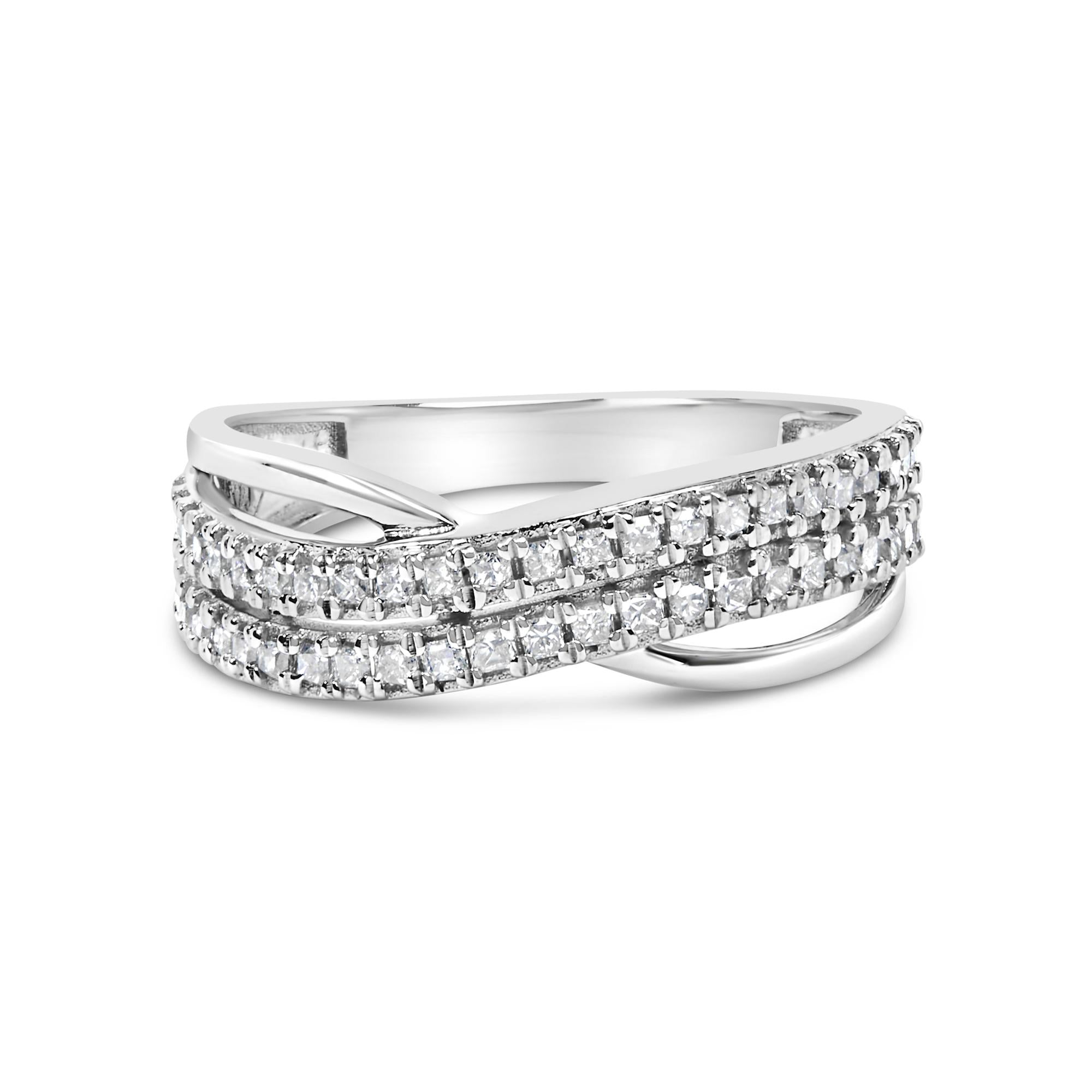 1/2 Ct. T.W. Princess Diamond Split Shank Band Ring in 10K White Gold, photo 1