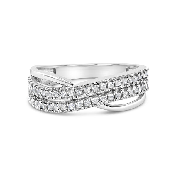 1/2 Ct. T.W. Princess Diamond Split Shank Band Ring in 10K White Gold, photo 1
