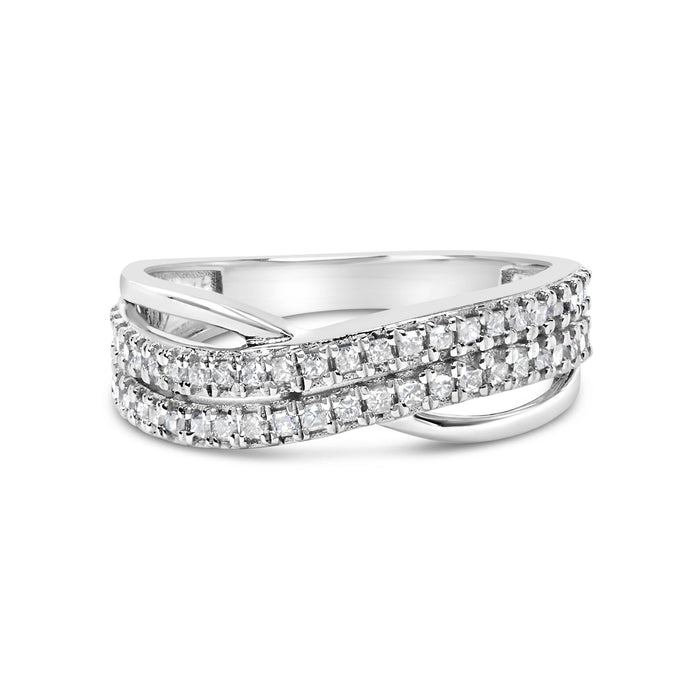1/2 Ct. T.W. Princess Diamond Split Shank Band Ring in 10K White Gold, photo 1
