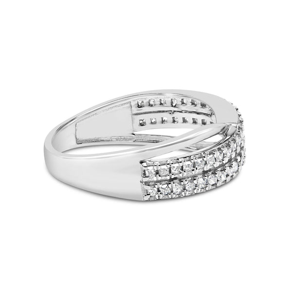 1/2 Ct. T.W. Princess Diamond Split Shank Band Ring in 10K White Gold, photo 2