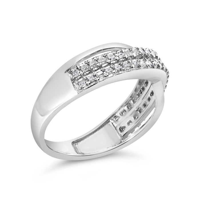 1/2 Ct. T.W. Princess Diamond Split Shank Band Ring in 10K White Gold, photo 4