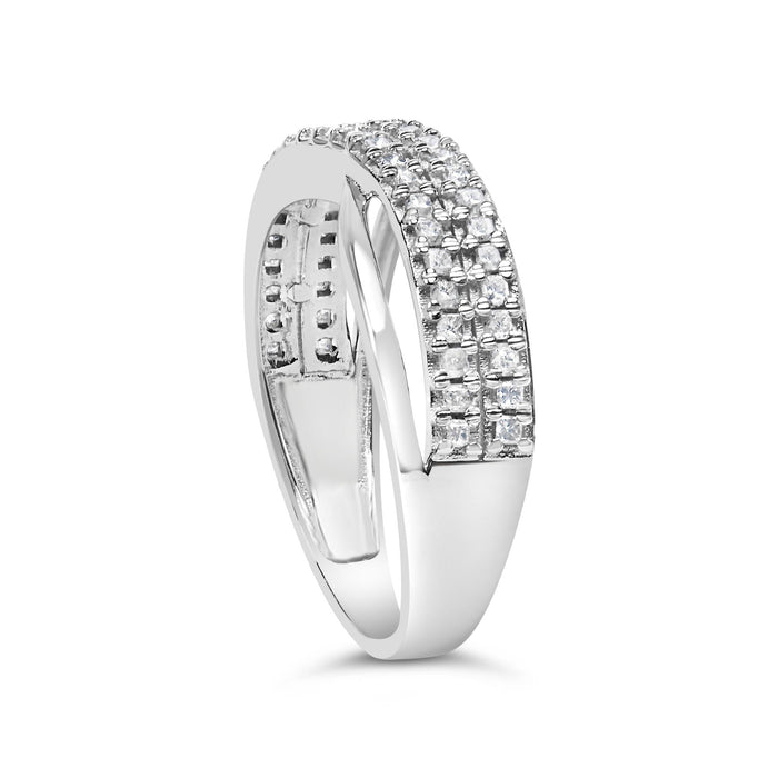 1/2 Ct. T.W. Princess Diamond Split Shank Band Ring in 10K White Gold, photo 5