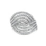 1 1/2 Ct. T.W. Princess Diamond Swirl Design Cocktail Ring in 10K White Gold, photo 1