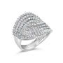 1 1/2 Ct. T.W. Princess Diamond Swirl Design Cocktail Ring in 10K White Gold, photo 4