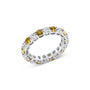 Anillo de eternidad con diamantes blancos y amarillos cultivados en laboratorio de 3 ct. p.t. en oro blanco de 14K, foto 2