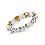 Anillo de eternidad con diamantes blancos y amarillos cultivados en laboratorio de 3 ct. p.t. en oro blanco de 14K, foto 4