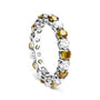 Anillo de eternidad con diamantes blancos y amarillos cultivados en laboratorio de 3 ct. p.t. en oro blanco de 14K, foto 5