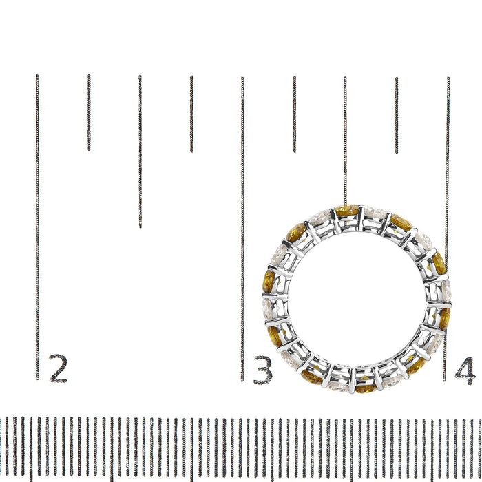 Anillo de eternidad con diamantes blancos y amarillos cultivados en laboratorio de 3 ct. p.t. en oro blanco de 14K, foto 7