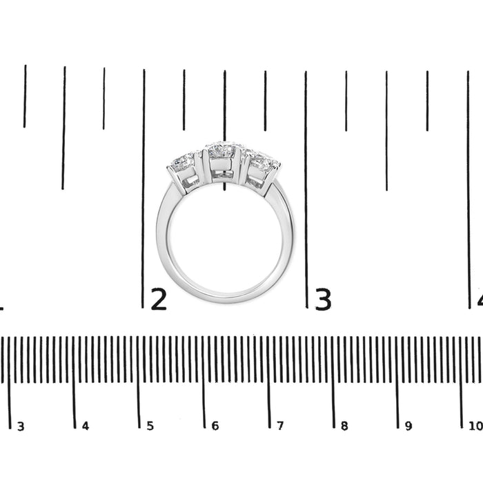 Lab-Grown Diamond 3 Stone Ring Band in 14K White Gold, photo 13