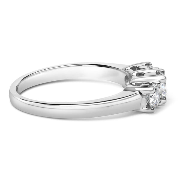 3/4 Ct. T.W. Lab-Grown Diamond 3 Stone Ring Band in 14K White Gold, photo 2