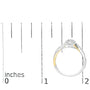 Anillo de promesa bypass y halo con diamantes de 1/4 ct. p.t. en plata de ley bañada en oro amarillo de 14K, foto 7