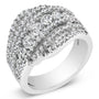Anillo de banda de racimo con diamantes cultivados en laboratorio de 2 ct. p.t. en plata de ley, foto 4